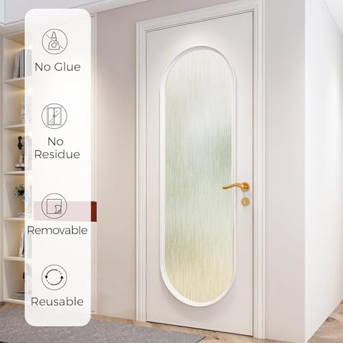 Beautysaid Window Film Privacy for Glass Windows, Frosted Window Film with Rainsilk Pattern, Anti-UV Static Cling without Glue for Home Bedroom Bathroom Office, Pure, 44.5 * 200 cm - Cosy Home Interiors Beautysaid Window Film Privacy for Glass Windows, Frosted Window Film with Rainsilk Pattern, Anti-UV Static Cling without Glue for Home Bedroom Bathroom Office, Pure, 44.5 * 200 cm - Image 4