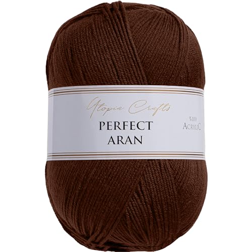 Utopia Crafts Aran Knitting and Crochet Yarn, 400g (Potting Soil), 400g/1200m