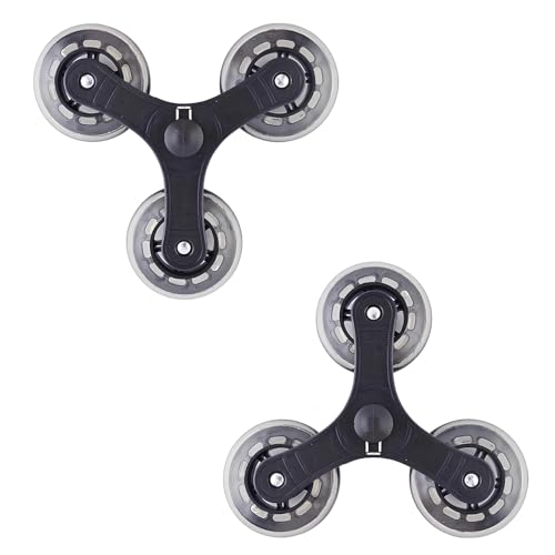 2 Pieza Ruedas para Carritos, Ruedas Carro Compra, Ruedas para Subir Escaleras, Escaleras Accesorios para Carritos para Subir, Rueda Triangular, para Subir Escaleras