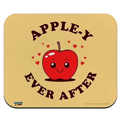 Apple-y Happily Ever After Funny Humor Low Profile Thin Mouse Pad Mousepad