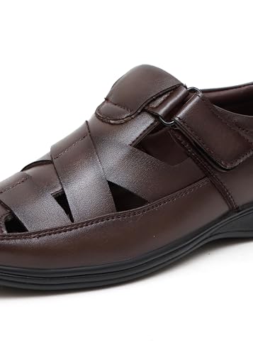 Image of BRUTE Faux Leather Sandals for Men | Fisherman Sandals | Closed Sandals