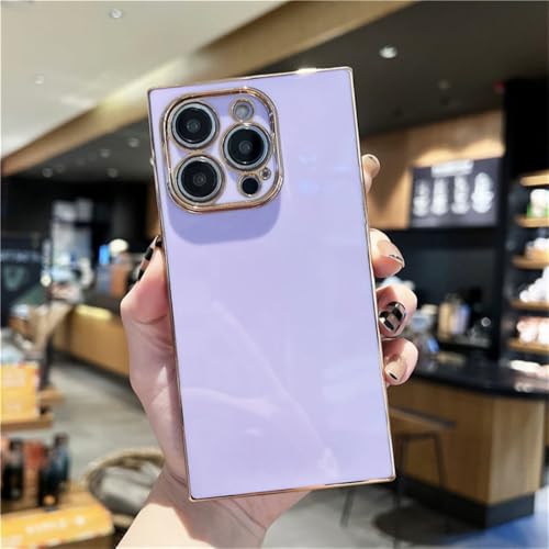 Coque souple en TPU de forme carrée violette, l'accessoire iPhone de votre quotidien