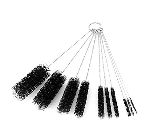 yueton10pcs Nylon Tube Pipe Nozzle Brush Set with Wire Loop Handle - Thumbnail 2