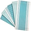 Large Cotton Hand Dish Flat & Terry Towel Highly Absorbent Tea Set With Hanging Loop Aqua - View #4
