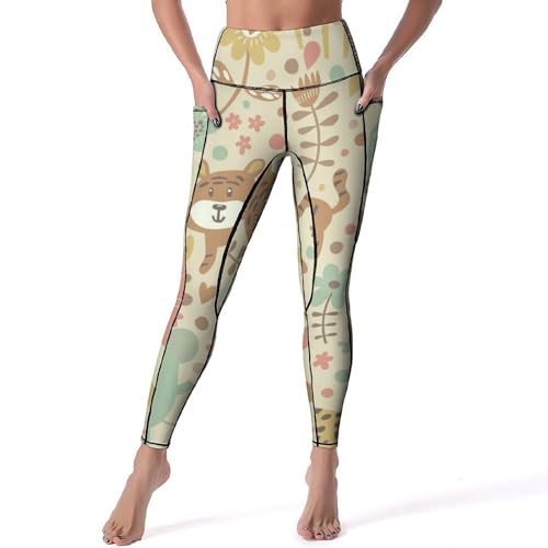 Legging femmes zoo de dessin animé pour vos séances de yoga et running au gym