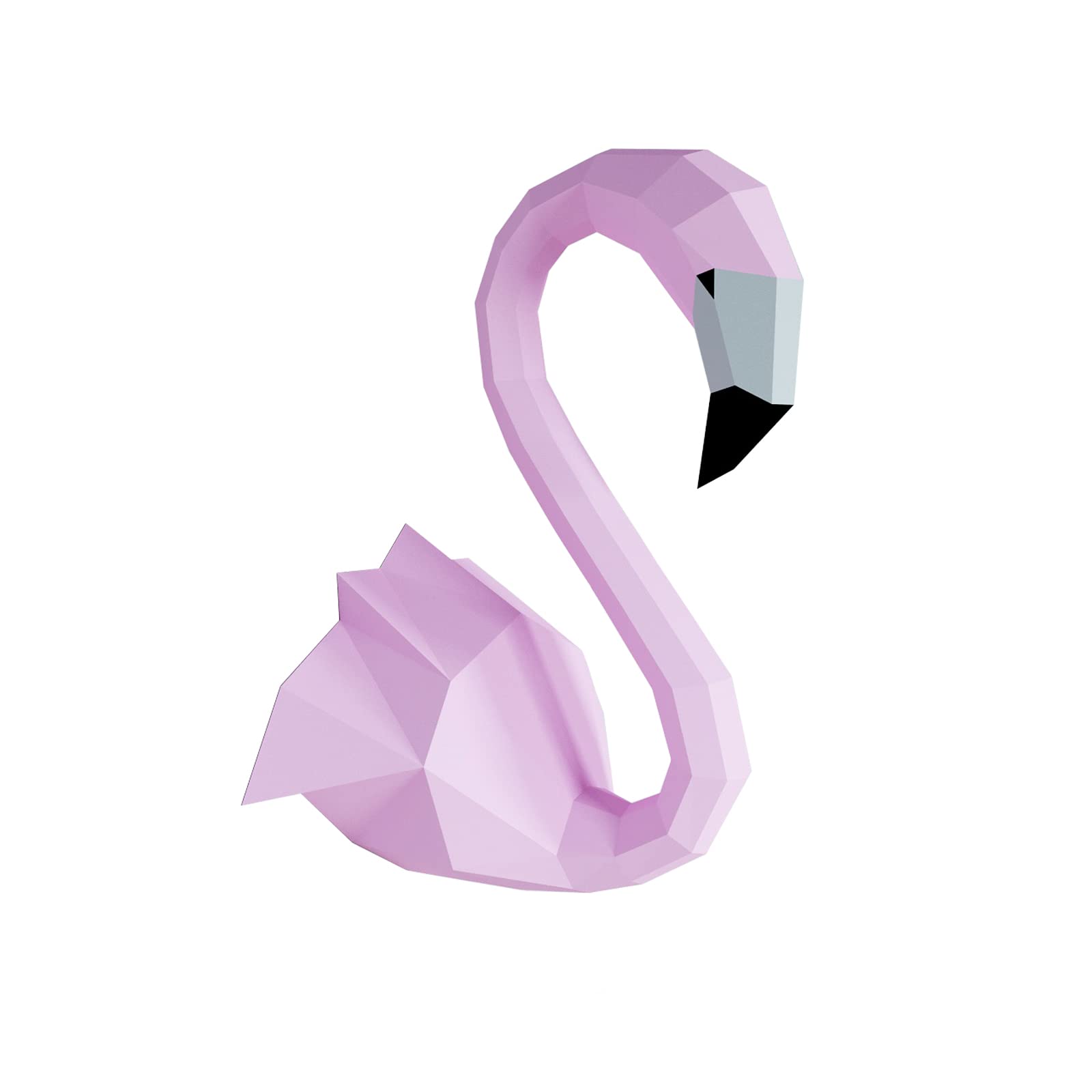Yona DIY Flamingo Papercraft kit, Abstract Low Poly Animal DIY kits, Home decor, 3D Puzzle, kids crafts kits, Gift, origami 3D, Paper sculpture, Papercraft set for adults wall mount decor
