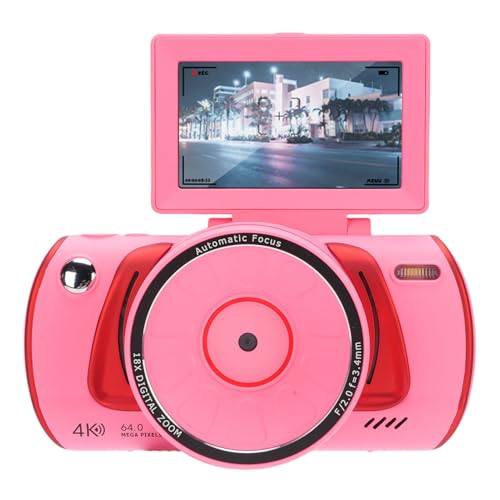 Appareil photo numérique 64 MP 4K avec écran orientable rose