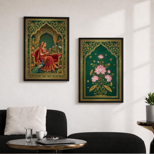 Image of Suneree Traditional Indian Wall Art - Set of 2 (ART 18, 10x13 INCHES)