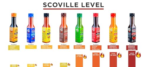Image of Mexico Lindo Tripack Best Flavors, Habanero Red, 7 Mares, & Picante Negra Xxxtra Hot Sauces, 5 Fl Oz Bottles (Pack of 3)