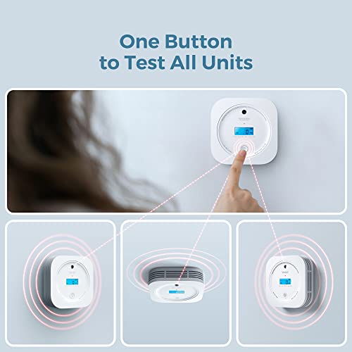 Aegislink Interlinked Smoke Carbon Monoxide Detector Combo, Smoke And Co Detector Battery Powered, Wireless Interconnected Smoke And Co Alarm, Digital Display, Sc-Rf200, 6-Pack #TOP5