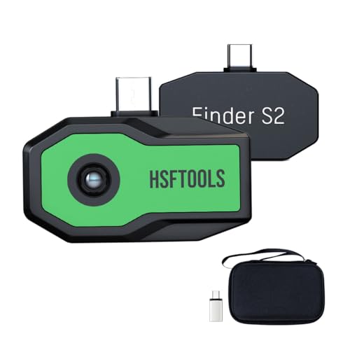 HSFTOOLS Finder S2 Thermal Camera Andriod,256x192 IR Resolution Thermal Imaging Camera with Live Super Resolution,Thermal Imager for Andriod Phones and Tablets,Carrying Case,USB-C(not for iPhone15/16)