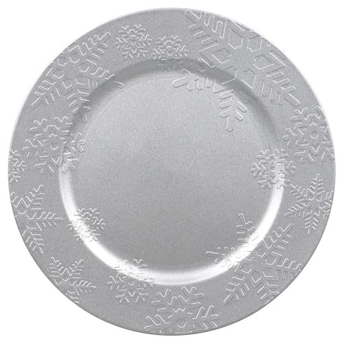 Set 6 Platos Cargadores Plata Copo de Nieve 13" miniatura 3