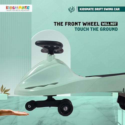 Kidsmate Drift Swing Car for Kids - Ride-On Toy with PU Wheels, Non-Slip Pedals, and 360° Rotating Steering for Easy Navigate The Car for Ages 3 and Up -Sea Green - Image 8