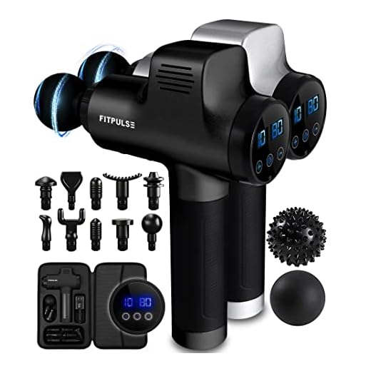 FITPULSE Muscle Massage Gun for Athletes - Percussion Massager Deep Tissue Massager Percussion Massage Gun Massagers for Muscles Handheld Deep Tissue Massage Gun Deep Muscle Massager Gun Muscle Gun