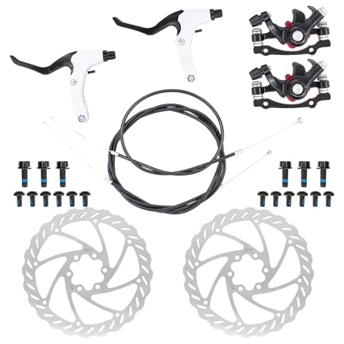 IUSOT Scheibenbremse Fahrrad Set, 160mm Bremsscheiben Fahrrad, Mechanische Fahrrad Bremse Für Mountainbike Und Rennrad, Hochwertiger Bremssattel, Werkzeugloser Belageinsteller, Für Shimano Kompatibel
