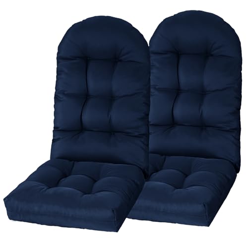 Waterproof Patio Chair Cushion Set of 2, High Back Comfy Chair Cushion Pad with Ties for Outdoor/Indoor, 43.4 X 19.6 X 3.9 in. Red