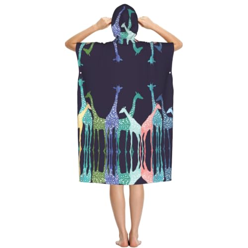 Poncho à capuche serviette de plage microfibre peignoir à langer
