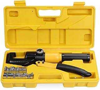 WiMas 8 Tons Hydraulic Crimping Tool, Wire Battery Cable Lug Terminal Crimper With 9 Pairs of Dies