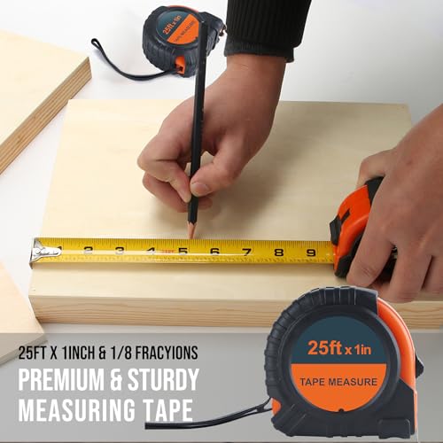Cinta métrica retráctil Lichamp 25 pies, pack de 2 miniatura 3