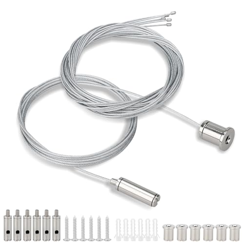 6 Stück Seilaufhängung Einbauset 1,5mm × 2m Verstellbare...