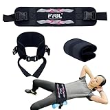 FYGL Hip-Thrust-Belt, Foldable Design, Slip-Resistant Padding, Supports 300 lbs, Ideal for Glutes Training with Dumbbells, Kettlebells & Plates, Great for Gym & Home Hip Thrust Workouts, White & Pink
