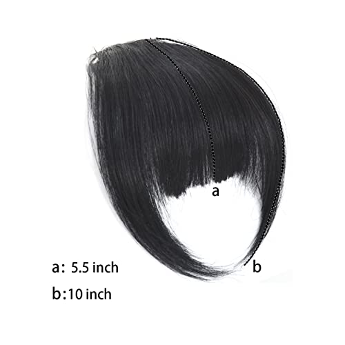Clip in Bangs 100% Human Hair in Hair extensions Fringe with Temples Clip Hairpieces for Party and Daily Wear(French Bangs,Natural Black) - Image 4