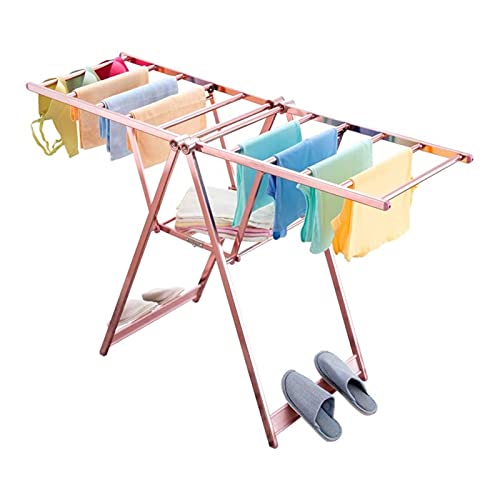 MQQ Household Drying Racks Folding Drying Rack，Space Drying Shelf Aluminum Floor Storage Rack Telescopic Clothes Pole Indoor And Outdoor Balcony Drying Shelves