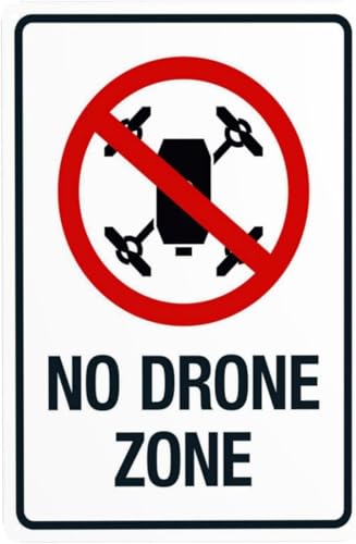 No Drone Zone Airspace Restriction Sign 8"x12" Sturdy Aluminum with