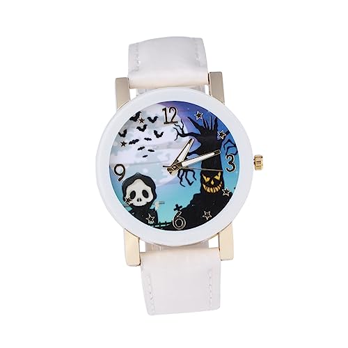 Image of GALPADA Halloween Quartz Watch for Women Pumpkin Witch Castle Theme Fashion Belt Design Unique Timepiece for Leisure Activities