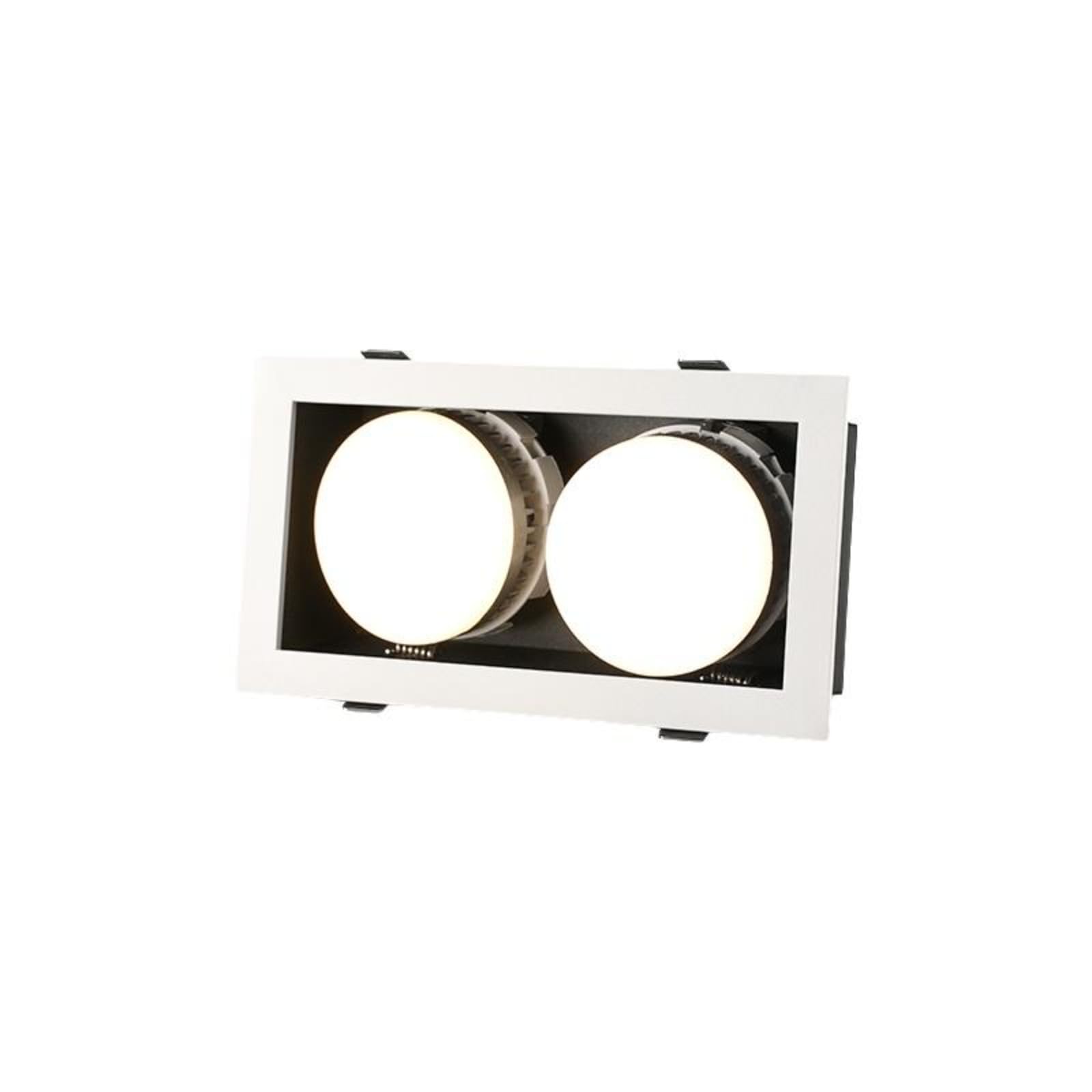 Light-Emitting Diode Recessed Ceiling Light, Smart Full Range, Double Head, Square Downlight Black&White 2-Head 2 * 7W 3-Color-image-38