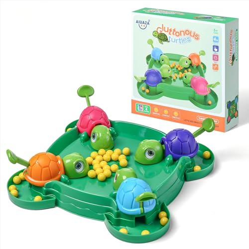 AIUAZA Juego de ajedrez Hungry Turtle Hungry Box, Juego de ajedrez Tortuga Comiendo Frijoles, Juguetes para Fiestas y Fiestas, Juegos Familiares, Juguetes, Juegos para 2 a 4 Personas (72 Beans)
