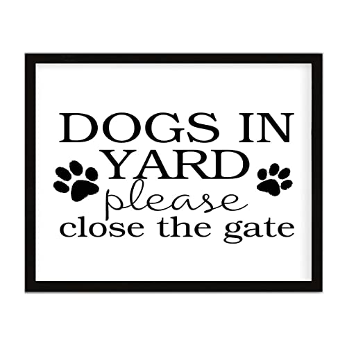 Plaque murale vintage en bois Dogs in Yard pour décoration de jardin 40x50 cm