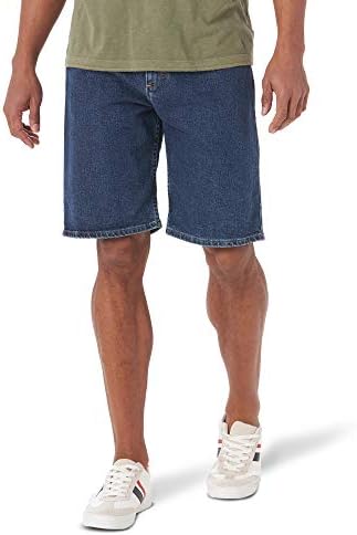 Wrangler Authentics mens Comfort Flex Waistband Denim Shorts, Dark Stonewash, 36 US