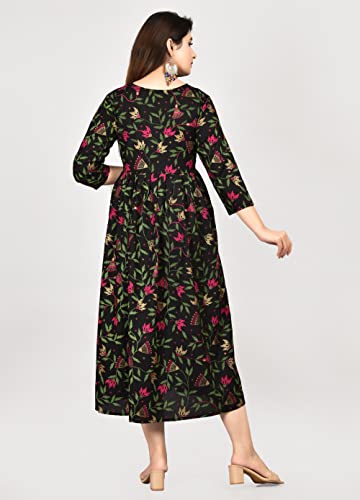 Image of Dhruvi Women's Rayon Anarkali Maternity Dress & Feeding Kurti with Zippers