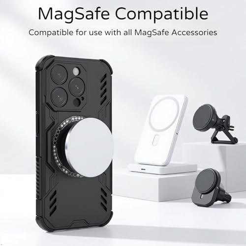 Image of ShieldTech Back Cover Case for Apple iPhone 15 Pro | 360 Protection Mobile Phone Case Mag-Safe | Camera Protection | i Phone 15 Pro Back Cover | iPhone 15 Pro - Black TPU+PC