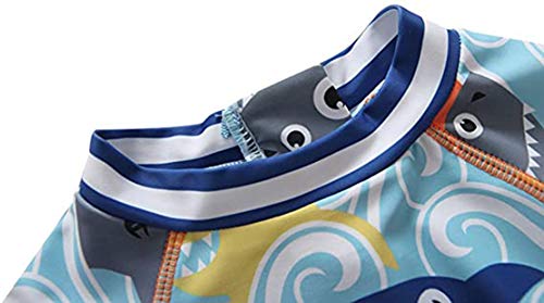 Swmstupf Baby Boys Toddlers Swimsuit One Piece Kids Zipper Bathing Suit Swimwear With Hat Rash Guard Surfing Suit Upf 50+（Blue,18-24Months） #TOP4