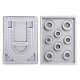 Qingsi 2 Pcs Bead Design Board Bracelet Design Board Flocked Bead Board Necklace Beading Jewelry Organizer Tray DIY Jewelry Making Tray