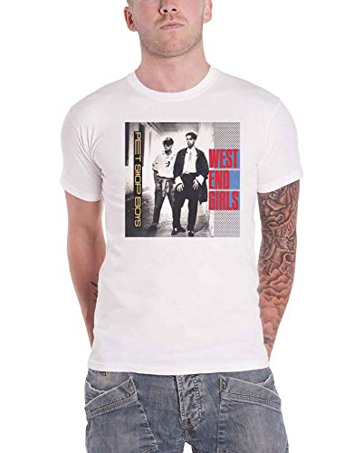 Pet Shop Boys T Shirt West End Girls Band Logo Official Mens White M