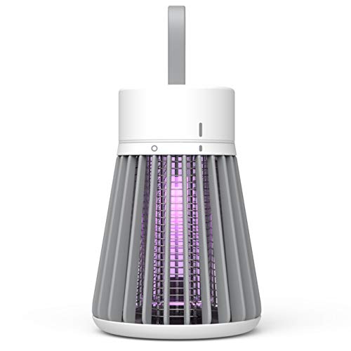 TOGETDREAM Lámpara Antimosquitos Electrico, Mata Moscas y Mosquitos Eléctrico Mosquito Lámpara con lámpara UV y luz LED Atrapa Mosquitos con Cepillo Limpio para Interior y Exterior Jardín