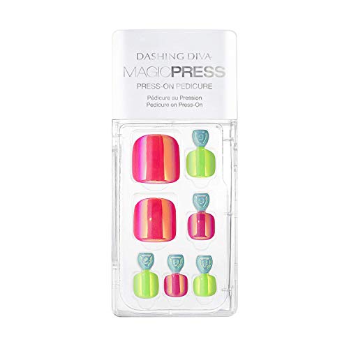 Dashing Diva Press On Toe Nails Neon Glow