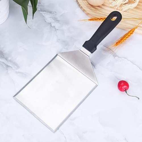 FSSTUD Edelstahl-Grillspachtel, Metall, Hamburger, Grillwender, Pfannkuchen, Pizzaschaber, Flipper Smash Burger, Pfannenwender, extra breiter Spatel mit abgeschrägten Kanten