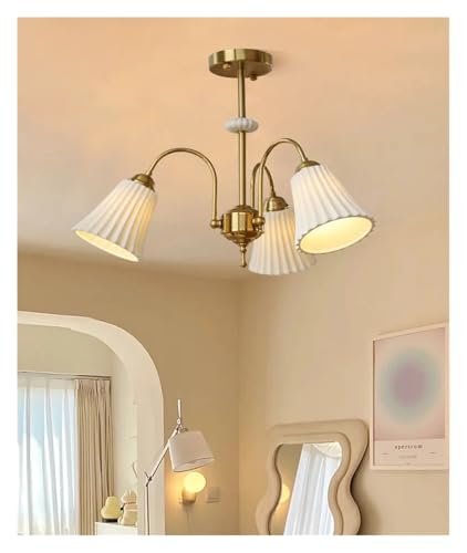 Lustre rétro français en céramique blanche pour illuminer votre salle à manger