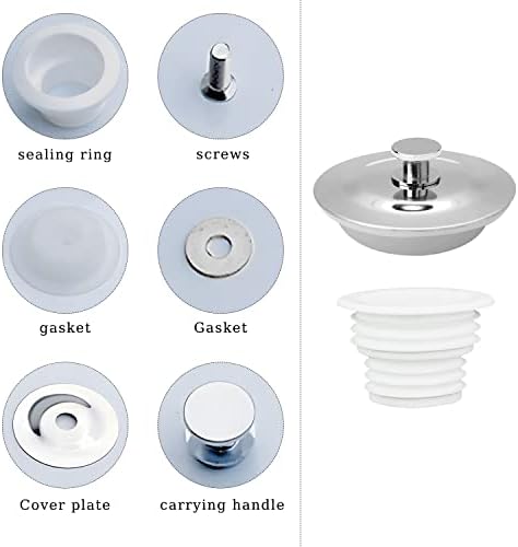 JINXIAN Universal Bath Plug Sink Plugbath Drain Stopper Drain Stopper for Bathtub and Bathroom Sink Drains Bath Overflow Cover Basin Plug Bath Plug Hole Basin Plug for Sink Hole 40 to 45 mm