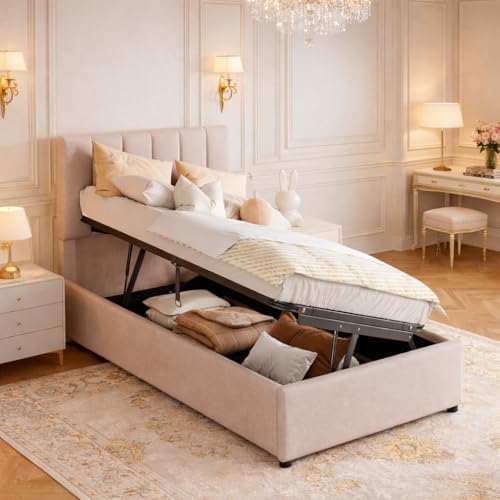 LieABak Polsterbett Einzelbett 90x200cm mit Bettkasten...