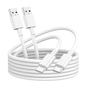USB C Kabel [ 2M 2Stück ], Type C Ladekabel Schnellladung Kompatibel mit Samsung Galaxy S10 S9 S8 S21 Plus S20 FE A12 A20 A70 A52 A51 A40 A41 A42, Google Pixel, awei p9 p10, TC, G, eiß