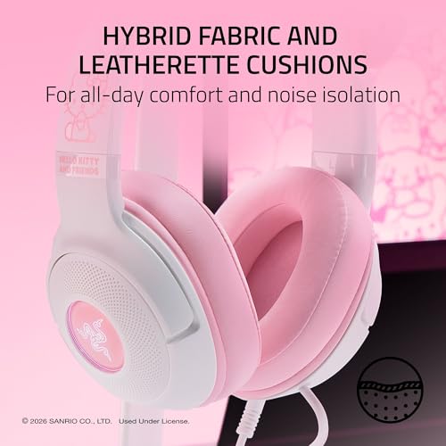 Razer Kraken Kitty V2 USB Wired Headset w/Kitty Ears, Hello Kitty Edition - image 7