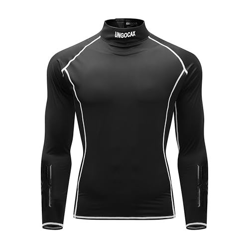 Hockey Shirt with Neck Guard for Adult and Youths,Long Sleeves Compression Shirt with Integrated Neck Guard