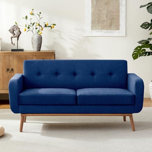 HUIMO Sofa Couch, Mid Century Modern Sofa with Solid Wood Frame, ...
