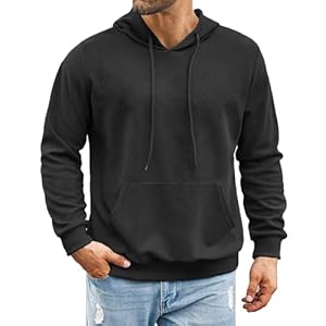 COOFANDY Men’s Hooded Sweatshirts Long Sleeve Casual Pullover Hoodie Waffle Knit Sweatshirt with Pocket