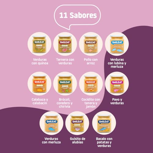 Miniatura 6 de Smileat - Tarrito Infantil De Guisito De Alubias - Para Peques 6 Meses - Sin Azúcar Ni Sal Añadido - Materia Prima De Calidad. Textura Suave Y Fácil De Comer - 230g
